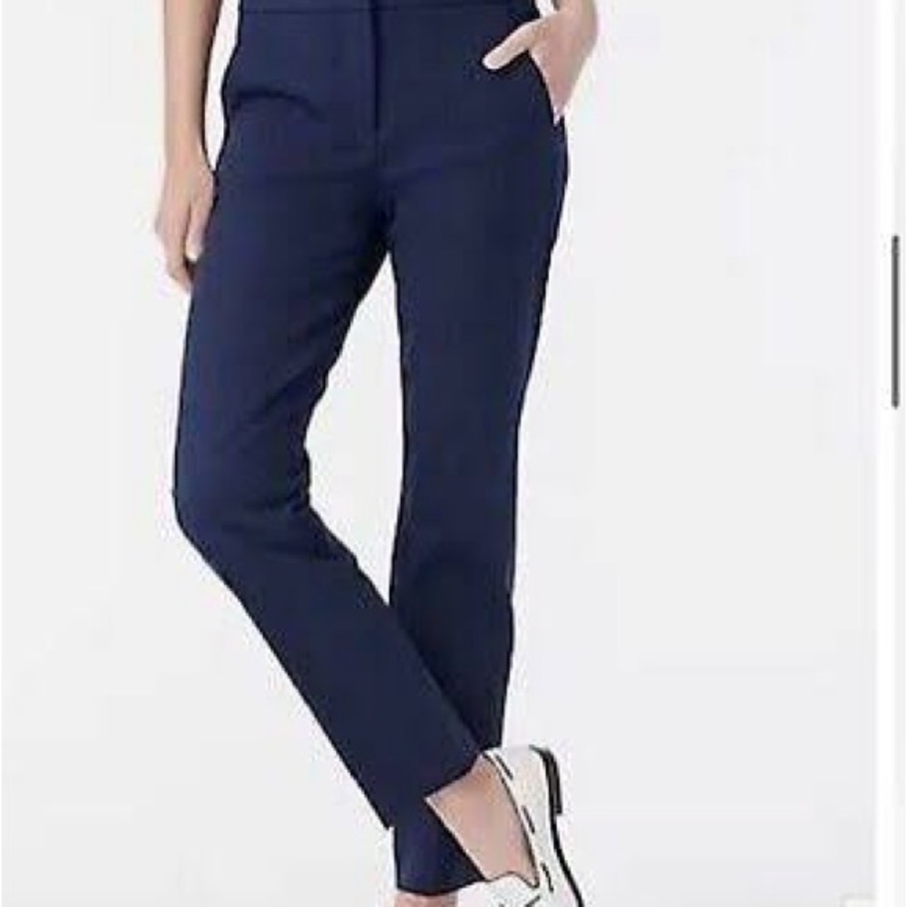 J. Crew Blue Ankle Cropped Pants Tailored Slim Fit